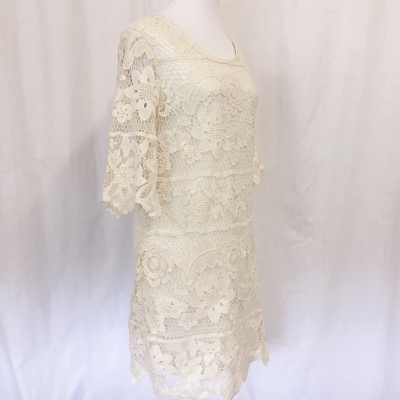 MIA MADDISON CREAM LACE DRESS SIZE SMALL PETITE - Picture 3 of 8